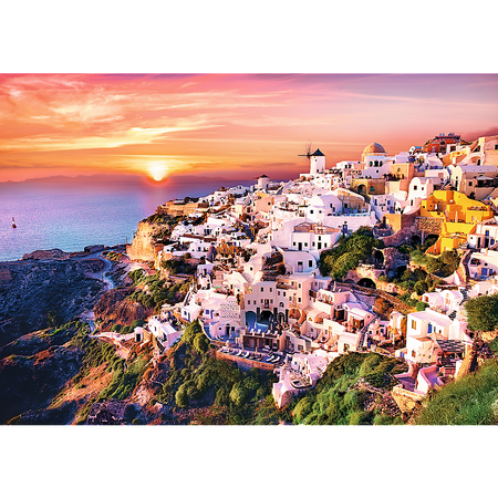 Puzzle 1000 Zachód Słońca Nad Santorini Trefl
