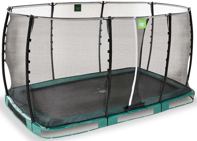 Trampolina ogrodowa z siatką zabezpieczającą do gruntu Allure Classic 214x366 cm zielona
