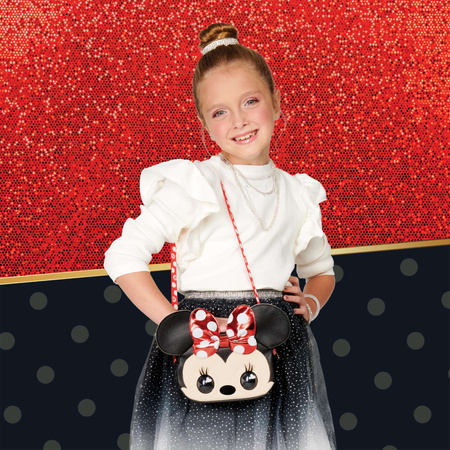 Purse Pets Disney Myszka Minnie Interaktywna Czarna Torebka z ruchomymi oczami + Opaska do włosów Uszy Myszki Minnie z kokardką