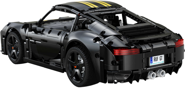 Klocki konstrukcyjne CaDA Zdalnie sterowany samochód miejski 35 cm auto z napędem RUF GT Pojazd Światło LED RC 1655 elementów