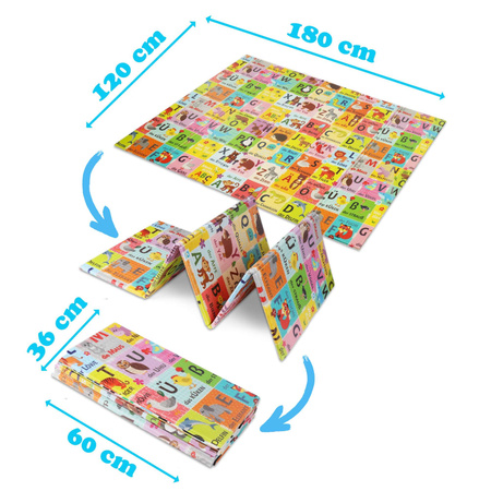 Humbi Gruba Mata Edukacyjna 2W1 z pianki XPE 120x180 alfabet wersja niemiecka