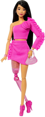 Barbie Lalka Kolekcjonerska Deluxe Style Brunetka w Różowej Kreacji