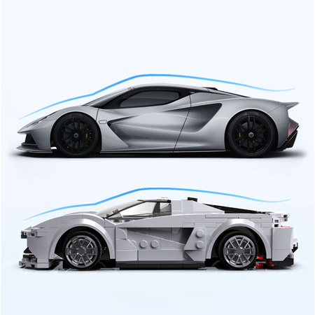 Klocki CaDA Pojazd zdalnie sterowany wytrzymały Auto Lotus Evija RC Dual Mode + miejski RUF CTR 2017 530 elementów