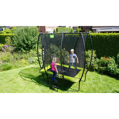 Trampolina ogrodowa z siatką zabezpieczającą Silhouette 153x214 cm zielona