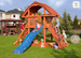 Plac zabaw drewniany ogrodowy Giant domek, zjeżdżalnia, piaskownica, ścianka i lina wspinaczkowa, drabinka, schodki, akcesoria