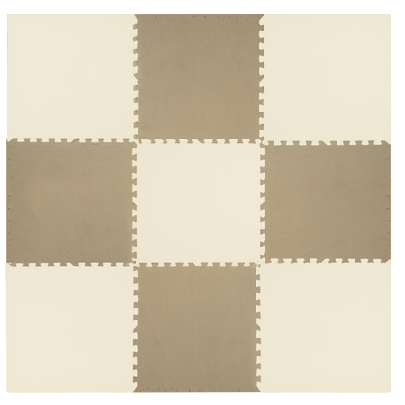 Mata piankowa podłogowa Humbi 180x180 Duże puzzle piankowe wodoodporne bezpieczne 9 szt. kremowe, beżowe