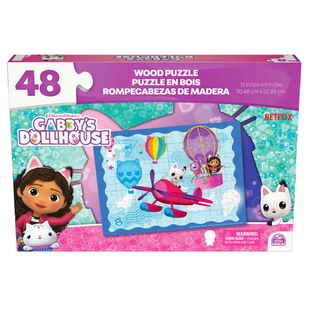 Drewniane puzzle Koci Domek Gabi 48 elementów