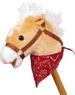 Hobby Horse Koń na drewnianym kiju do galopowania z dźwiękiem rżenia 77 cm