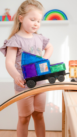 CONNETIX Rainbow Transport Pack Kreatywne klocki magnetyczne 50 elementów