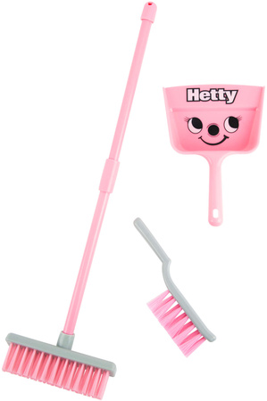Mały Zestaw Casdon do sprzątania różowa zmiotka z szufelką Hetty + zabawkowy odkurzacz dla dzieci Little Helper