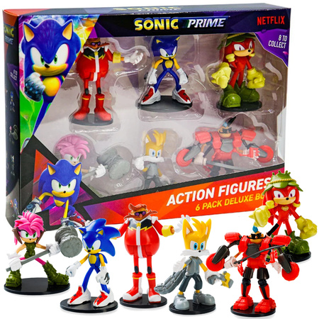 Sonic Prime Zestaw 6 figurek kolekcjonerskich 4-8 cm Figurka z bajki