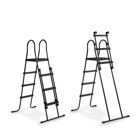 Basen ogrodowy 540x250x122 cm z akcesoriami (pompa piaskowa, drabinka, zadaszenie, pompa ciepła) - czarny