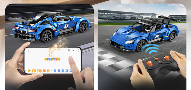 Klocki konstrukcyjne CaDA wyścigówka Samochód wyścigowy zdalnie sterowany Maserati GT2 Auto sportowe 549 elementów RC