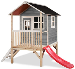 Drewniany domek ogrodowy dla dzieci Loft 300 - szary