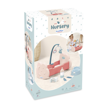 Nursery Zestaw opieki Kołyska dla lalek i akcesoria 6 elementów