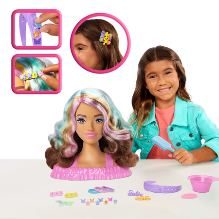 Zestaw Lalka Głowa do stylizacji czesania włosów Barbie Fryzjer + akcesoria 20 elementów