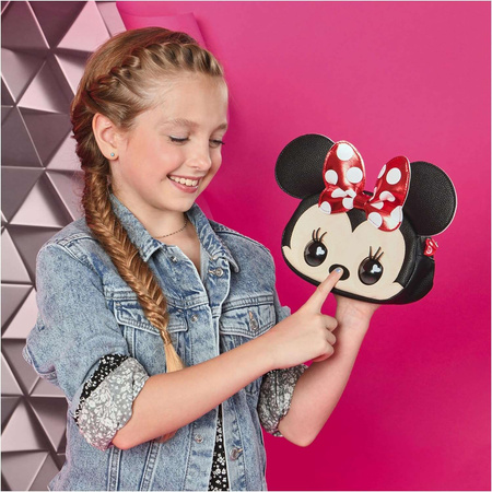 Purse Pets Disney Myszka Minnie Interaktywna Czarna Torebka z ruchomymi oczami + Rękawiczki bez palców Disney Myszka Minnie