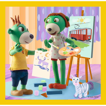 Trefl 34850 Puzzle 3w1 Rodzina Treflików