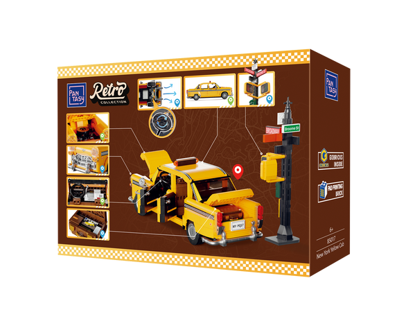 Klocki konstrukcyjne Pantasy Pojazd Taxi Auto Yellow Cab 36,5 cm 1601 elementów