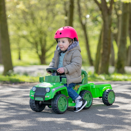 EVO Auto na akumulator dla dziecka jeździk pojazd terenowy z odczepianą przyczepą