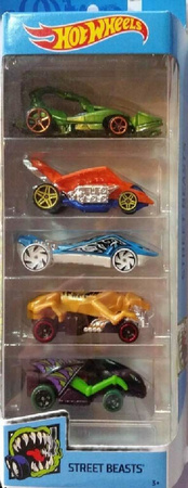 Mattel Autka Bestie Szos Hot Wheels 5-pak autek Street Beasts