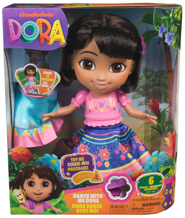 Dora Poznaje Świat Lalka Interaktywna Dora 30 cm 10+ dźwięków Dance with Me