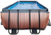 Basen ogrodowy 400x200x122 cm z pompą filtrującą brązowy