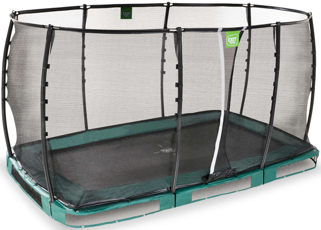 Trampolina ogrodowa z siatką zabezpieczającą do gruntu Allure Premium 214x366 cm zielona