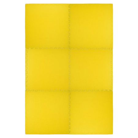 Żółta Mata piankowa podłogowa Humbi 180x120 Duże puzzle piankowe wodoodporne bezpieczne 6 szt. żółty