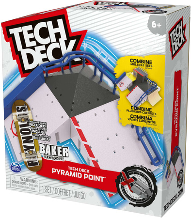Tech Deck zestaw fingerboard Rampa Pyramid Point Baker+ kolorowa deskorolka kolekcjonerska