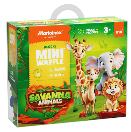 Klocki konstrukcyjne Mini Waffle Savanna 100 elementów Marioinex