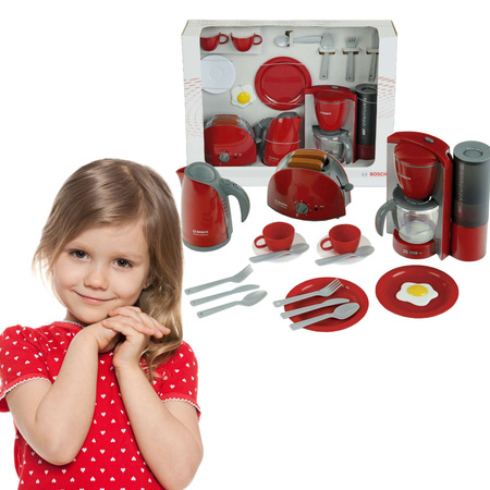 Duży zestaw śniadaniowy Bosch toster czajnik dla dzieci Klein 9564