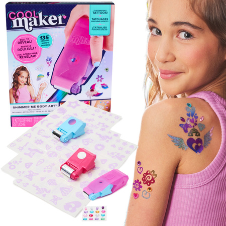 Zestaw tatuaże dla dzieci Cool Maker Shimmer Me Tattoos 135 wzorów