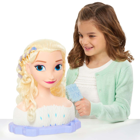 Lalka Duża Głowa do czesania i stylizacji włosów Deluxe Księżniczka Disney Elsa Kraina Lodu z akcesoriami + Dyson Zestaw do stylizacji włosów Prostownica Corrale - 4 elementy
