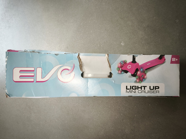 OUTLET EVO Regulowana Trójkołowa Hulajnoga dla Dzieci Light Up Mini Cruiser Różowy Świecące kółka USZKODZONE OPAKOWANIE