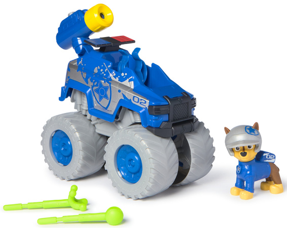 Psi Patrol Marshall I Chase Pojazdy Terenowe Zestaw Rescue Wheels + Figurki i maskotka Chase 23 cm