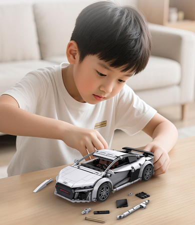 Klocki konstrukcyjne CaDA wyścigówka Samochód wyścigowy zdalnie sterowany Audi R8 Coupe Auto sportowe 536 elementów RC