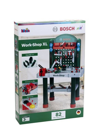 Duży Warsztat Zestaw z Narzędziami dla Dzieci Bosch 82 elementy Srebrny