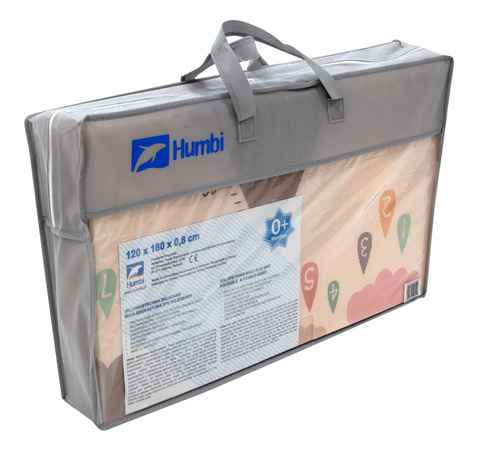 Dwustronna Składana Mata Edukacyjna z pianki XPE Podłogowa Bezpieczna 120x180 góry zwierzęta Humbi