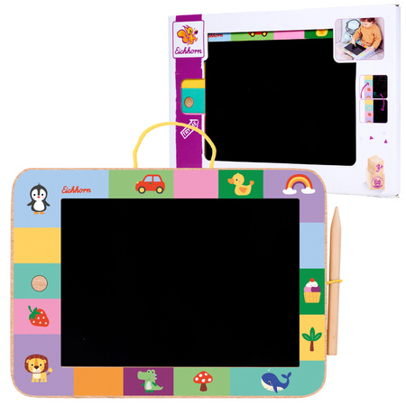 Drewniana Tabliczka do Rysowania dla Dzieci + Rysik Ołówek 3+