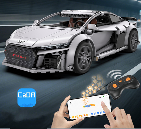 Klocki konstrukcyjne CaDA wyścigówka Samochód wyścigowy zdalnie sterowany Audi R8 Coupe Auto sportowe 536 elementów RC