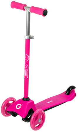 Evo Regulowana Trójkołowa Hulajnoga dla Dzieci 2w1 Jeździk Cruiser z Siedziskiem Różowy
