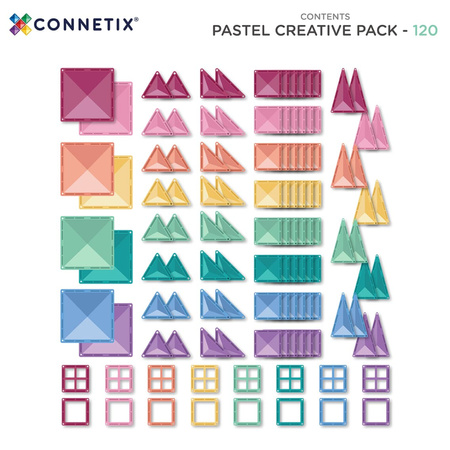 CONNETIX Pastel Creative Pack Kreatywne klocki magnetyczne 120 elementów