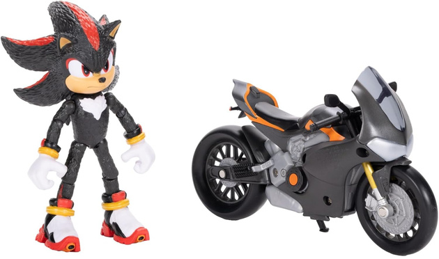 Mały Zestaw Sonic 3 The Hedgehog Figurka Shadow + czarny Motocykl