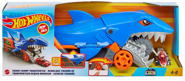 Hot Wheels City zestaw Rekin Transporter + pojazd