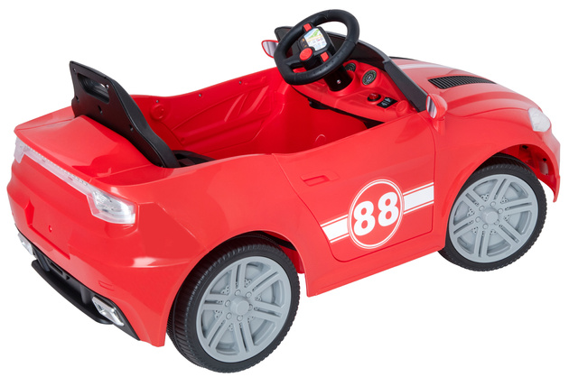 EVO Samochód dla dziecka auto na akumulator kabriolet cabrio czerwony ze światłami i dźwiękami