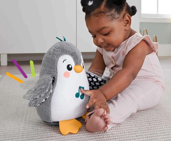 Muzyczny Pingwinek Kiwaczek Interaktywna Zabawka Sensoryczna dla Niemowląt 0+ + gryzak GRATIS
