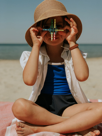 Klocki konstrukcyjne Mini Waffle zestaw w pastelowych kolorach 300 elementów Marioinex