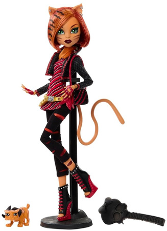 Lalka kolekcjonerska Monster High Toralei Reprodukcja Tygrysek 27 cm + akcesoria ubrania Straszyceum