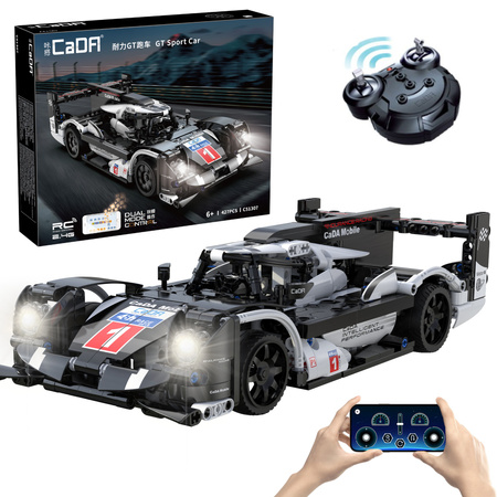 Klocki konstrukcyjne CaDA Zdalnie sterowane duże auto sportowe 31 cm Samochód GT Sport Car 427 elementów RC Światło LED Dual Mode